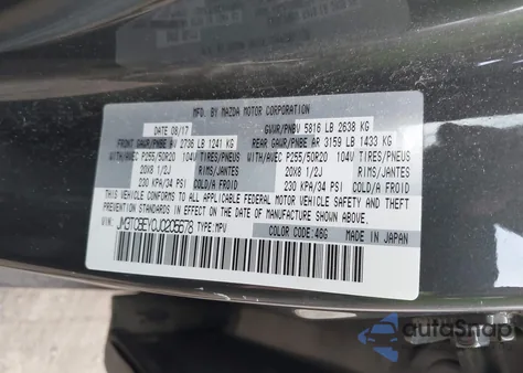 2018 Mazda Cx-9 Signature из США, поврежденный, VIN JM3TCBEY0J0205678